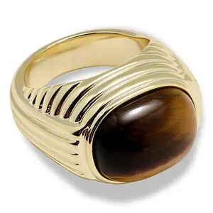 Connie Craig Carroll Jewelry Larken Gemstone Ribbed High Dome Ring