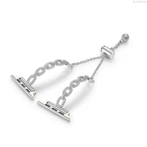 OEM Rhinestone Decor Metal Apple Watch Band (Band Only), 1 Count Stylish Replacement Strap Compatible with Ultra & Series 9/8/7/6/5/4/3/2/1/SE, Elegant Sparkling Design for Everyday & Spring Wear