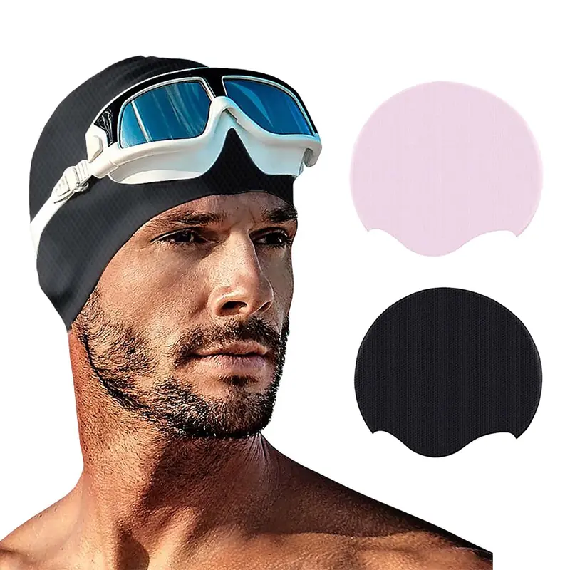 Unisex waterproof swim cap - silicone material, breathable and elastic, comfortable to wear, protects hair from chlorine and water, ideal for pools, open water and competitive swimming