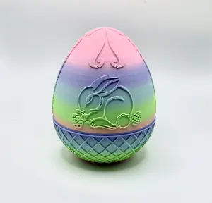 3D Printed Choose Your Color Easter Egg With Optional Bunnies or Chicks