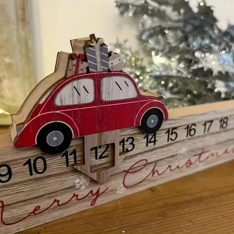 Countdown Christmas Advent Fireplace & Shelf Decoration, Home Decor Ornaments for Festive Season, Unique Holiday Gift Idea