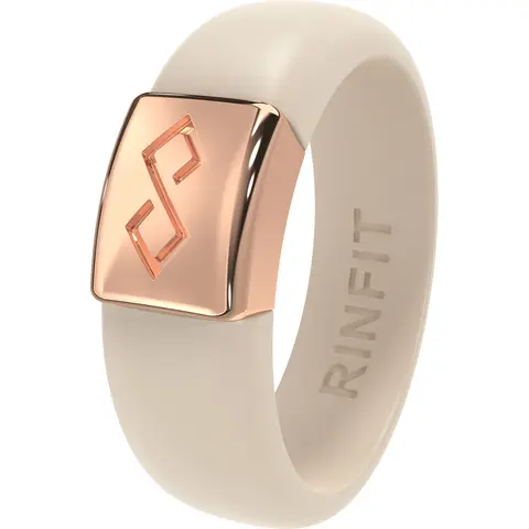 Rinfit Silicone Rings for Women with an Infinity Metal Plate, Silicone Wedding Band and Statement Ring for Her, Flexible for Work, Gym, Pregnancy, Travel and Everyday Wear, Patented Design