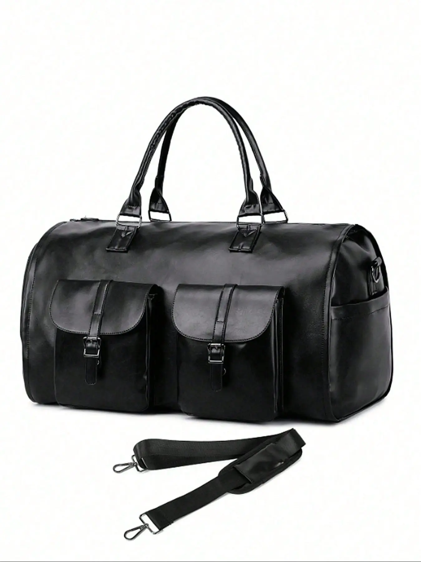 Convertible Business Travel Garment Bag for Men Women 3-in-1 Leather Duffel with Shoe Compartment Large Capacity Weekender for Work & Holidays Multi-Functional Carry-On for Business & Leisure Durable
