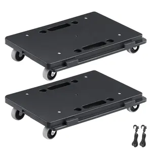 VEVOR Furniture Dolly, 500 lbs Capacity Each Count, Furniture Mover with Wheels, Portable Moving Rollers 4 Wheels Heavy Duty, Small Flat Dolly Cart with Interlocking for Heavy Furniture, 2 Pack, Black