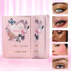 Professional Makeup Palette Book, 48 Color Eyeshadow, 6 Fluorescent Pens, 6 Blushes, 12 Lipsticks, Portable Travel Set