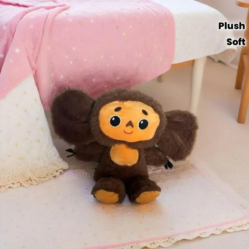Large Big-Eared Monkey Stuffed Toy - Durable, Soft, Fluffy Huggable Stuffed Animal, Cuddly Stuffed Animals, Portable Unisex Character Plush, Ideal for Bedtime & Travel Emotional Companion Gift, Cute Kawaii Plush Doll, Soft PP Cotton Filling