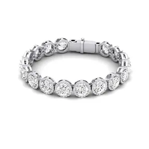 Delta Round Cut Moissanite Bracelet