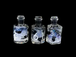 Cat Potion Bottle Liquid Core DnD Dice Set | 7 Piece RPG Dice | Black Kitty | Magical Liquid | Dungeons & Dragons | Tabletop RPG | Nerdy Gif