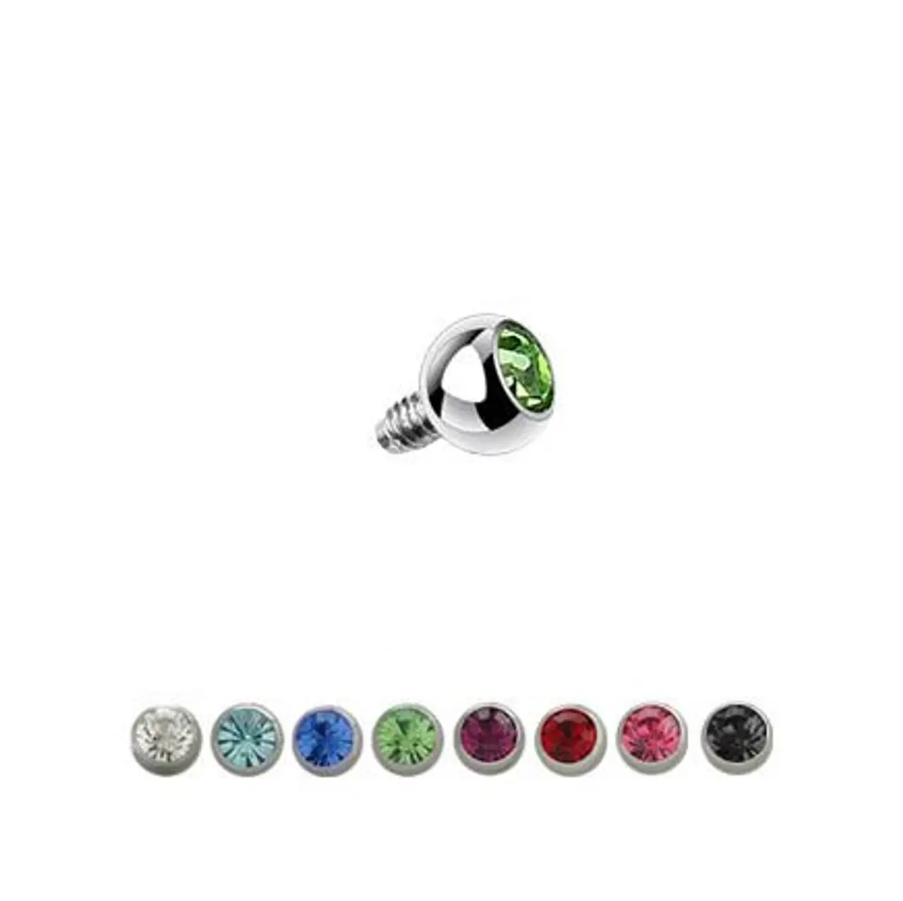 16 Gauge Internally Threaded Surgical Steel Press Fit 3mm Gem Ball