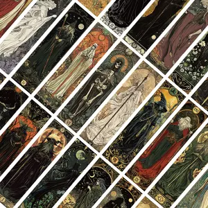 30PCS Dark Fantasy Gothic Paper Bookmarks - Mystical Character Illustrations Page Markers for Fantasy Fans, Book Lovers & Dark Art Collectors Gifts