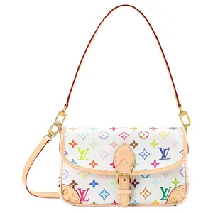 Louis Vuitton x Takashi Murakami Diane Monogram Canvas Shoulder Bag in White
