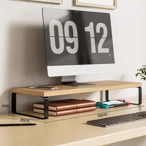 Beautiful Wooden Foldable Monitor Stand for Desk - Sturdy stand elevates your monitor to perfect ergonomics - Stylish and practical computer/laptop rack design enhances any workspace
