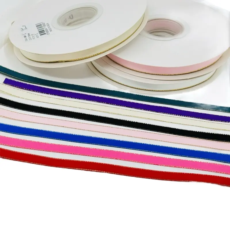 Colored Bordered Double Satin Ribbon, 3/8 in x 50 Yd, Office Stationery Supply for Corset Lacing, Bridal Bouquet, Sewing & Gift Wrapping