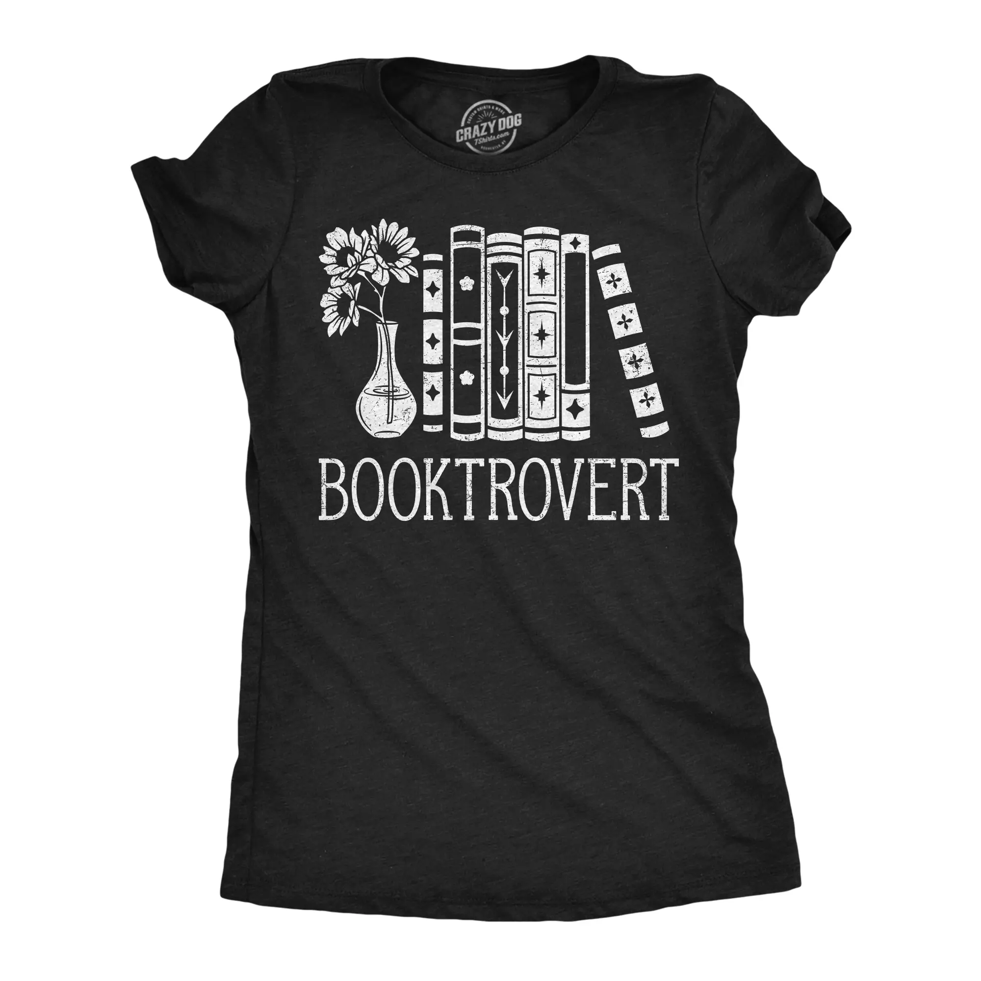 Womens Funny T Shirts Booktrovert Nerdy Tee For Ladies Funny Womens T Shirts Cute Vintage Fashion Casual Ladies T-Shirt Gift Introvert Tops for Women Funny Nerd Top Women's Novelty Tees Black -