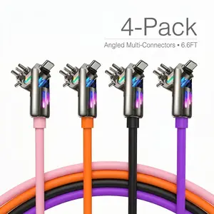 240W Super Fast Charging 2-in-2 Data Cable with 7-Color Breathing Light - Multi-Functional for Mobile Phones & Car Use, Type-C Charger Cable, Multifunctional Charging Cable  portable charger tiktokshopspringglowup Cellphone Smart Safety Chip