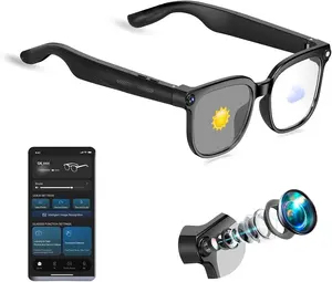 Smart Glasses with Camera, 4K HD Video & Photo Capture Recording Glasses with Audio, AI Chatgpt Assistant, Real-Time Translation Bluetooth Camera Sunglasses, Voice Control Smart Glasses for Men Women EGIKUYE