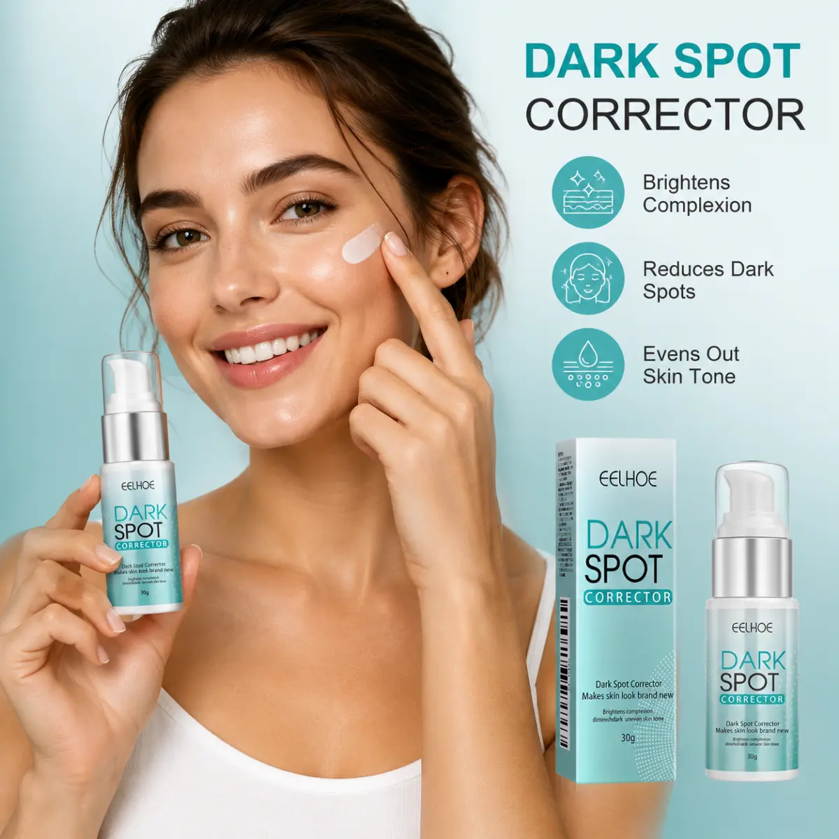 EELHOE Silky Dewy Radiant Dark Spot Corrector Serum - Gentle Lightweight Hydrating Formula for All Skin Types, Fades Dark Spots, Evens Skin Tone, Cream, Correction, Daily