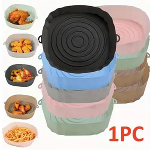 1 PC Silicone Air Fryer Liners (7.8''), Basket Bowls, Reusable Baking Trays, Oven Accessories