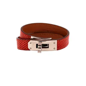 Pre-owned Hermes Kelly Double Tour Bracelet Lizard by Rebag