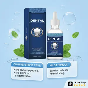 Tooth Armor Liquid Drops Enamel Refurbishing Dental Cavity Healing Kit Silver Theobromine for Total Oral Health Repair Fresh Breath 2oz Daily Sensitive Teeth Care Whitening Cleansing Nano Hydroxyapatite - Toothbrush, Brush