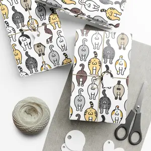 Cat Balls & Buttholes Cat Lovers Funny Birthday Gift Wrapping Paper -  Gift Wrap for Christmas, Birthdays, or Special Events