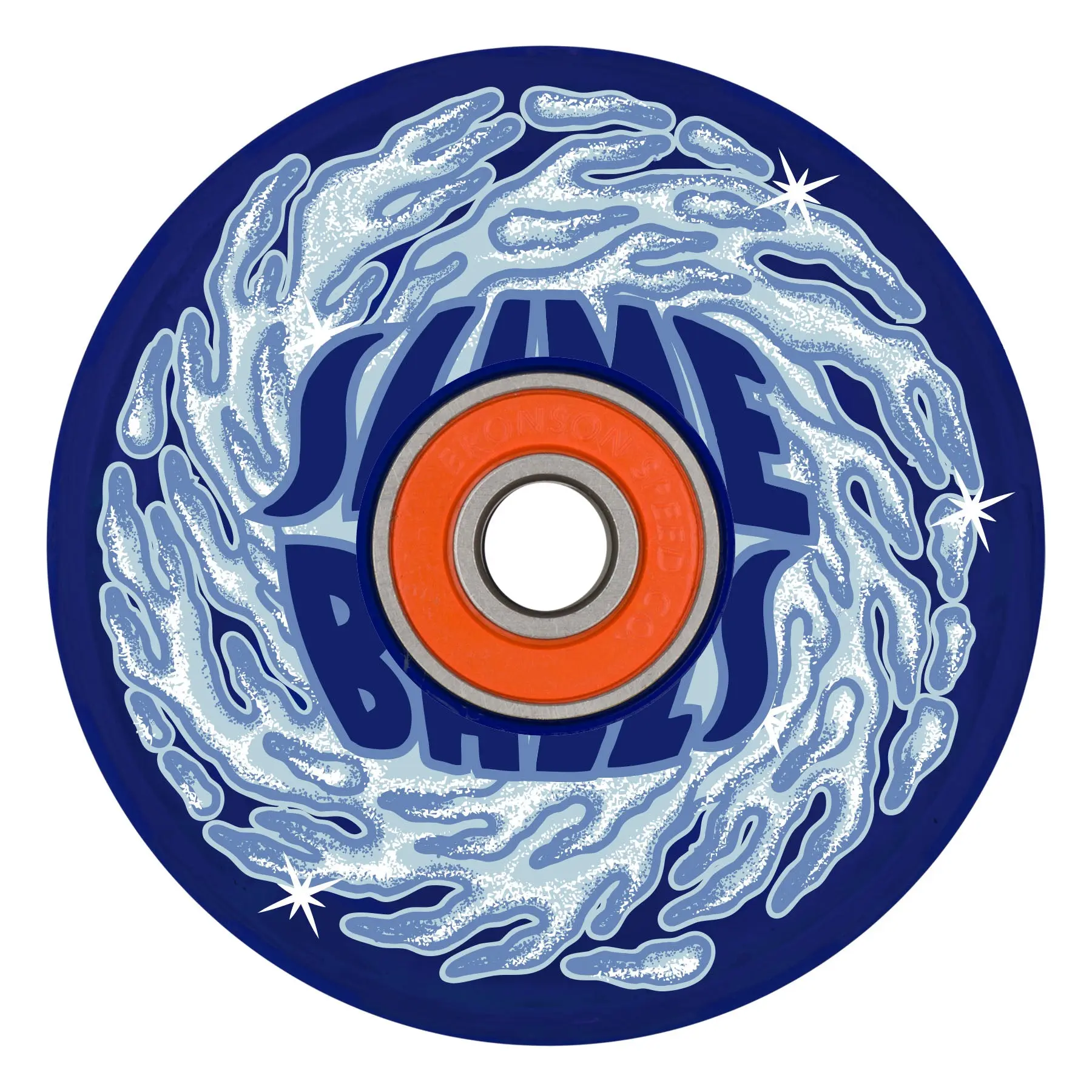 Cruiser Skateboard Wheels with Battery-Free LED Lights, 66mm 78a Soft Urethane in Transparent Ice Blue, Includes Bearings for Smooth Cruising, Bronson G2