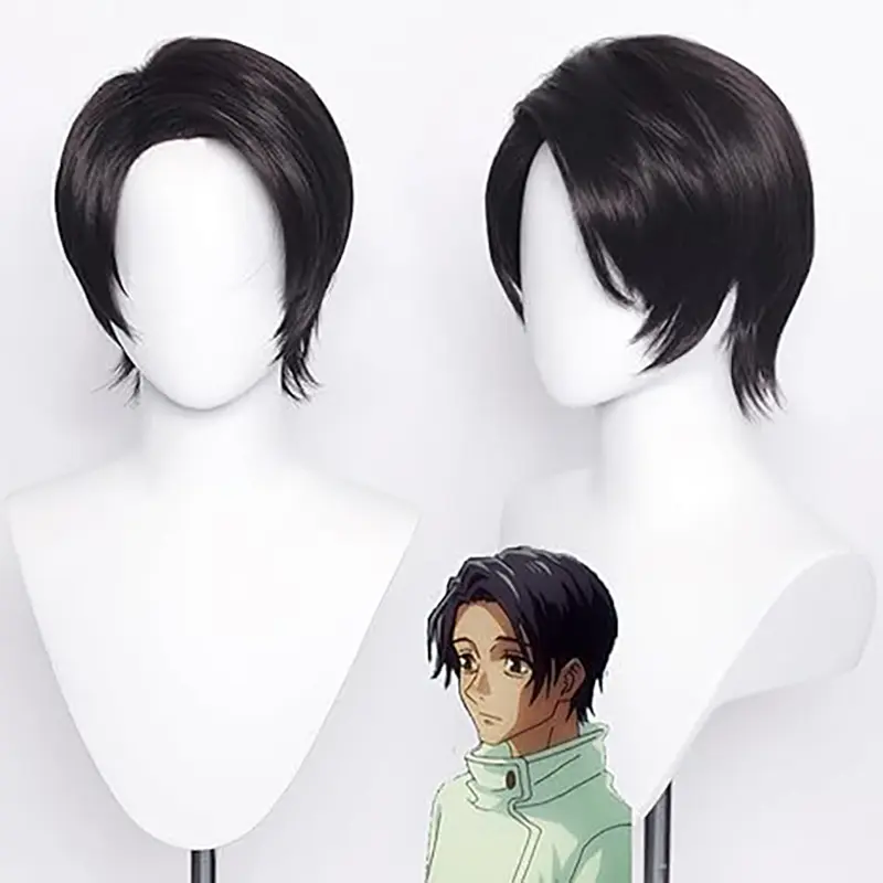 Anime Yuuta Okkotsu Cosplay Wig Short Black Okkotsu Yuta Wigs Heat Resistant Synthetic Hair Halloween Accessory Wig