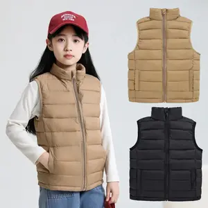 Boys Lightweight Down Vest Kids Girls Winter Warm Waistcoats Children Solid Sleeveless Jacket Teenager Autumn Clothes 4-14Y