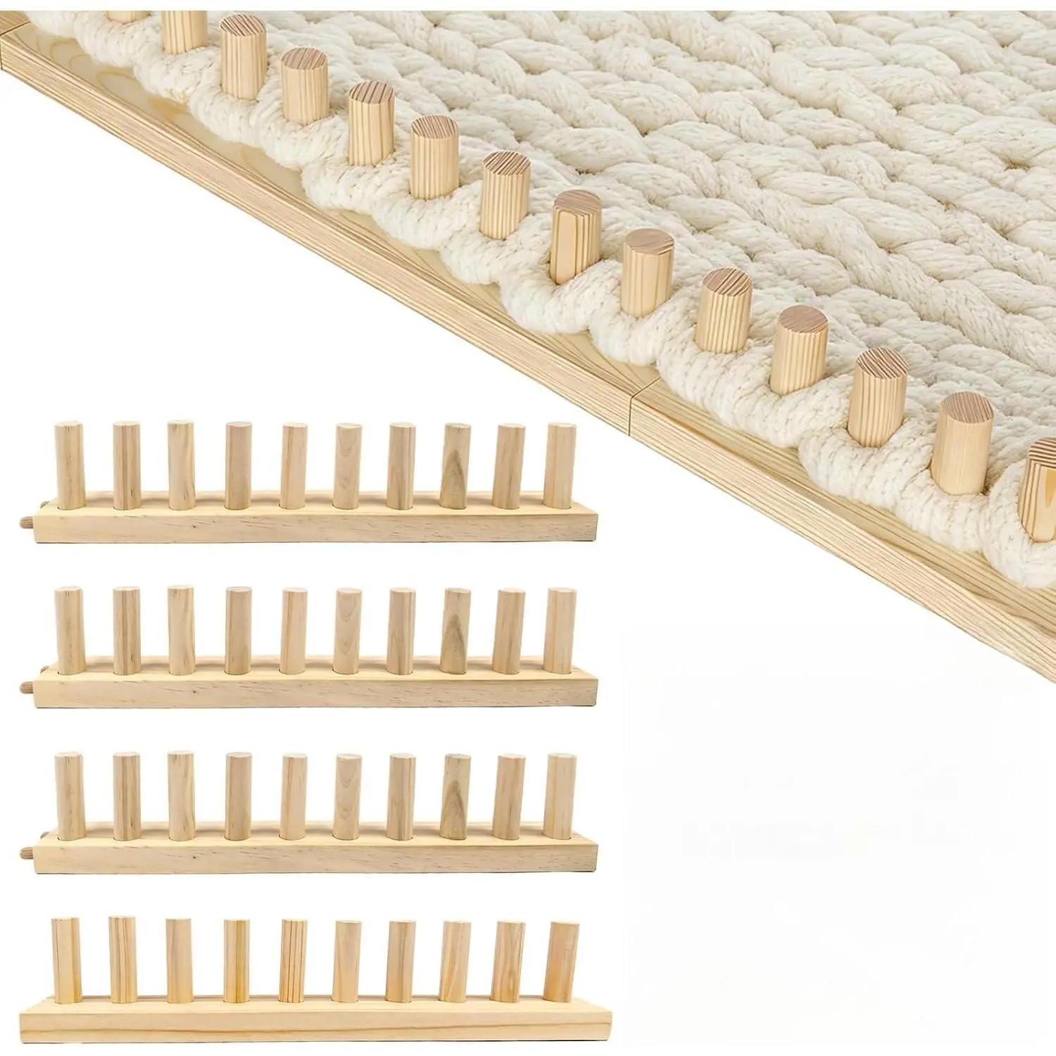 61.5" Chunky Blanket Loom,Beginners Loom for Chunky Blanket,Adjustable Size Knitting Loom Kit,No  Required, for DIY Craft Enthusiasts