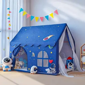 Boys Space Adventure Kids Game Tent Set, Astronaut Portable Tent, Indoor Easy Build Creative Fantasy Playhouse, Portable Play Area, Christmas Birthday Gift