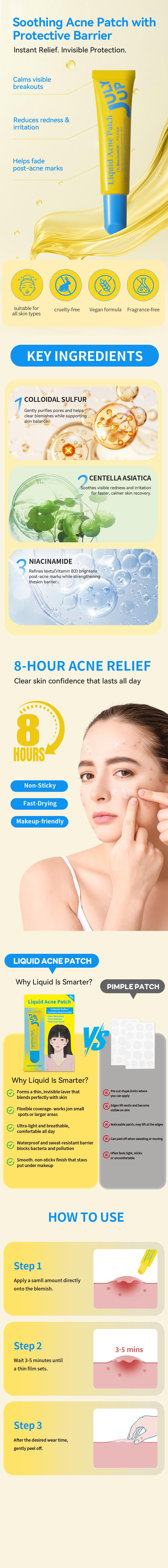 Invisible Liquid Acne Patch Gel – Clear, Lightweight & Makeup-Friendly | Creamy Acne Treatment