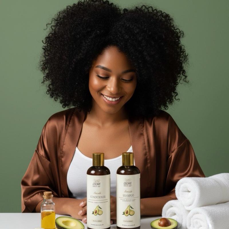 Leone Beauté Bar Avocado Shampoo & Conditioner set With Rice Protein & Vitamin E 10.14 Fl Oz 300ml Hydrate Moisturize Moisture Hydrating