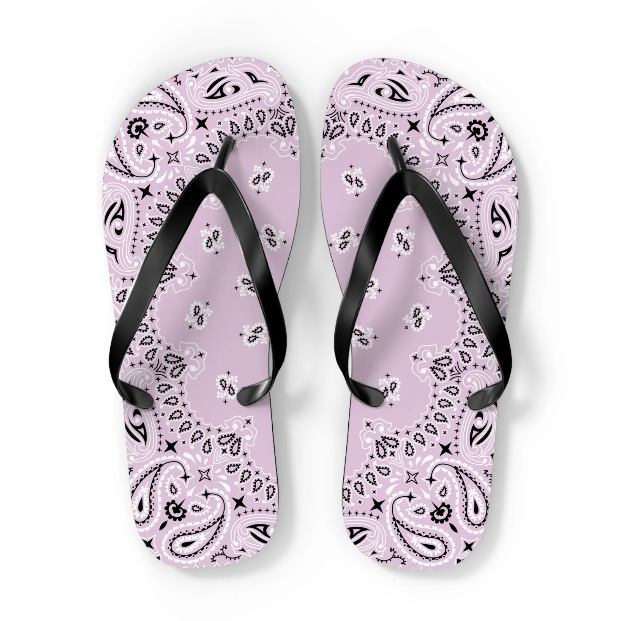 Light pink bandana custom flip flops, Custom unisex Flip-Flops, Mom gift, Mother's Day gift, Gift, Beach, Pool, Summer