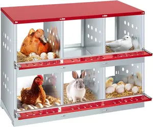 【Christmas Gift】Chicken Nesting Box, Nesting Box, Easy Egg Collection Large Vented Holes Chicken Coop Equipment with Vented Holes, Heavy Duty Chicken Nesting Boxes for Hens, Rabbits, Ducks,Red Enclosure