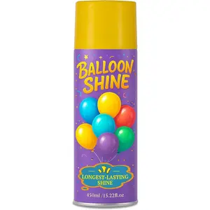 Balloon Shine Spray Party, 15 oz Balloons Spray  for Birthday Decorations, Long Lasting Instant High Shine  for Outdoor Decor