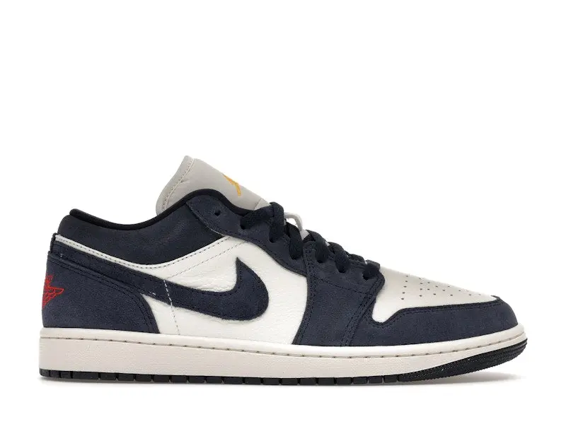 Jordan 1 Low SE Obsidian Suede Men's Daily Casual Fashion Footwear Sneakers Walking Shoes Gym Training Athletic Comfort