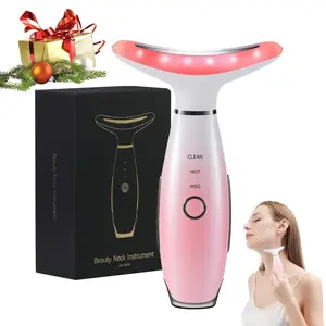 Electric Neck Massager, 1 Count 3 Color LED Firming Facial Massager, Facial & Neck Massage Tool, Skin Care Facial Massager, Gift for Women & Men