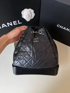 Pre-owned CHANEL Gabrielle Black Silver Backpack – Medium – 25 Series (Some Call It Large) – 97% New – No Card