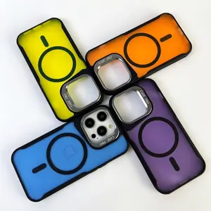 Metal Lens Holder Compatible with iP16 Pro Max Magnetic Anti-Fingerprint Matte Frame Breathable Heat Dissipation Shockproof Four-Corner Heat Dissipation phone cases screen iphone  16  case  design Cover Protective phone cases