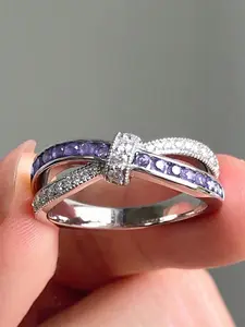 1 PC Glamorous Cubic Zirconia Ring Statement Rings For Women Wedding Engagement Valentine's Day Party Gift