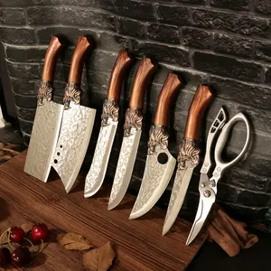 Professional kitchen chef , handmade stainless steel knives, practical knives bone , cutting , fish, butcher , cheese ， pizza  small pocket kitchen knives, bone knives, duck and fish shears, suitable for