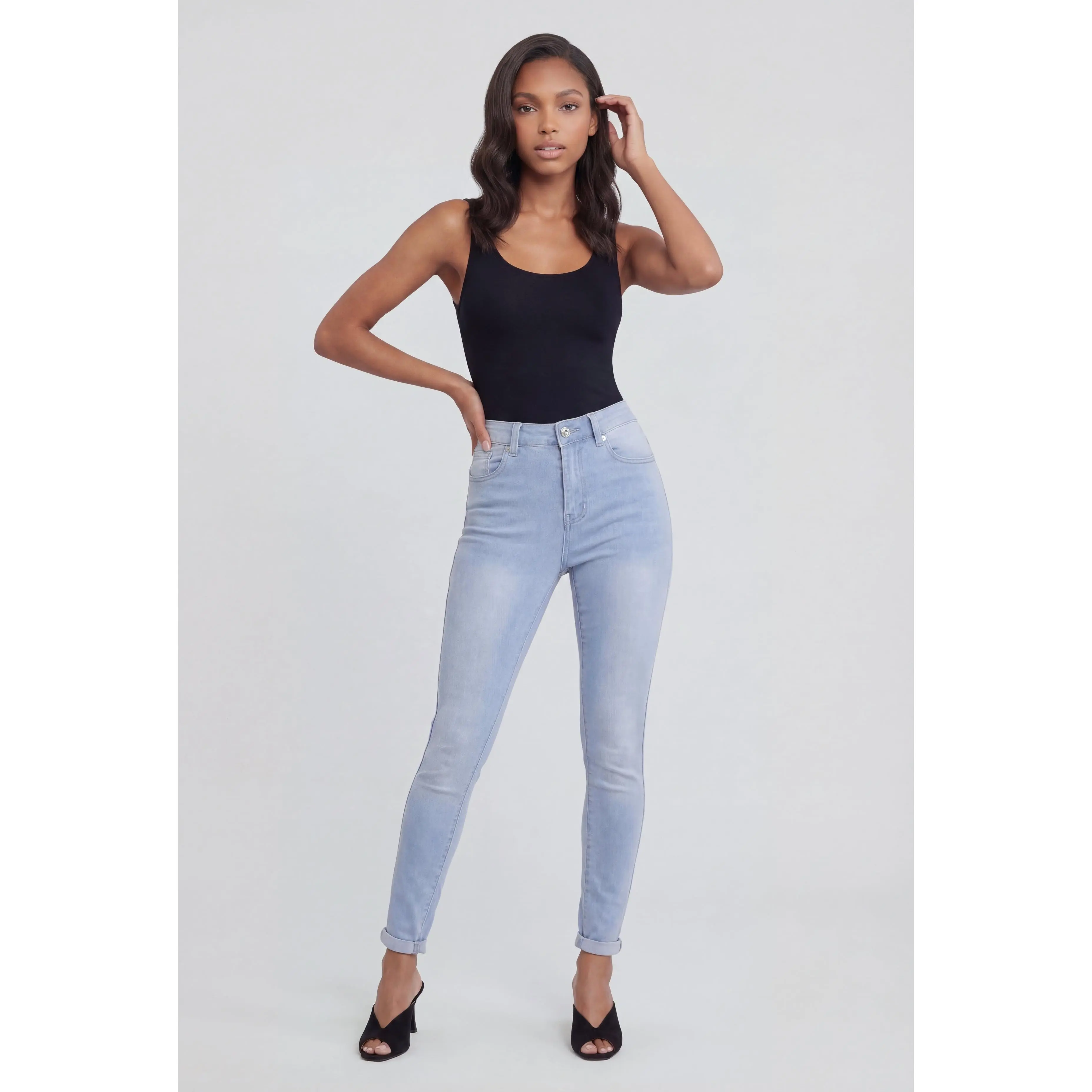 Rolled Cuff Skinny Jeans
