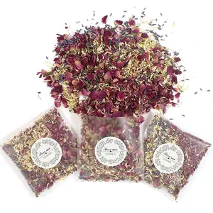Party Confetti  Dried Flower Petals, 12 Packs  Confetti Real Rose Petals for Wedding and Party Decoration