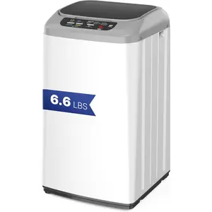 Upstreman Portable Washing Machine, 0.9 Cu.Ft Fully Automatic Portable Washer, 8 Wash Cycles With LED Display, 24H Delay Start Portable Washer and Spinner Combo for Apartment, Dorm, RV,Household-WM084
