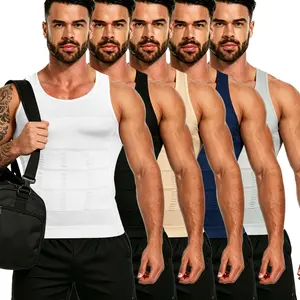 Men compression shirts,Shaping Body Vest,High elasticity Breathable compression tank top football,sleeveless t shirt,sleeveless workout Training, Gyms top,Chest Shaping Undershirt Shapewear, Camisetas de compresión para hombre