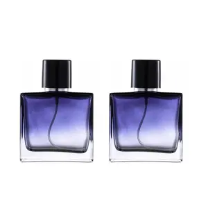 2 Pack 100ml Thick Glass Perfume Atomizer Empty Spray Bottle Portable Fragrance Fine Mist Dispenser For Travel (gradient Blue)
