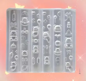 Cute Bear Circus Mold for Nail Art - 1 Piece Silicone Mold for 3D Gel or Gel Paint Nail Charms Nail Art Tools
