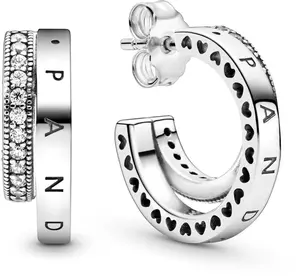 PANDORA Pave Double Hoop Earrings 299056C01