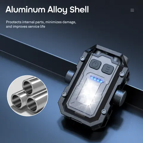 Modern Mini Rechargeable LED Flashlight, Waterproof Tactical Keychain Light with Magnet, Portable Camping Gadget for Bags