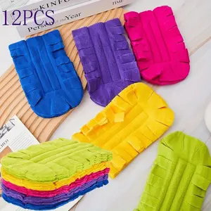 12 Pack Duster Refill Fleece Refills for Swiffer, Hand Dusters Cleaning Reusable Duster Pads for Ceiling Fan, Washable Dusters for Window, Sofa and Flooring, Without Handle